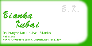 bianka kubai business card